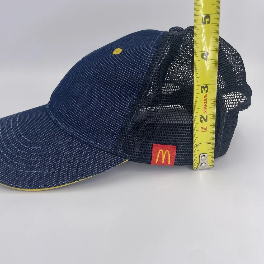 McDonalds Hat Snap Back Cap Employee Mesh Blue Crew Staff Restaurant Apparel